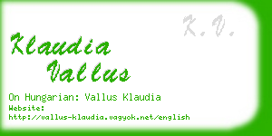 klaudia vallus business card